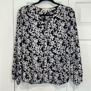 Chaus New York long sleeve chiffon blouse size M